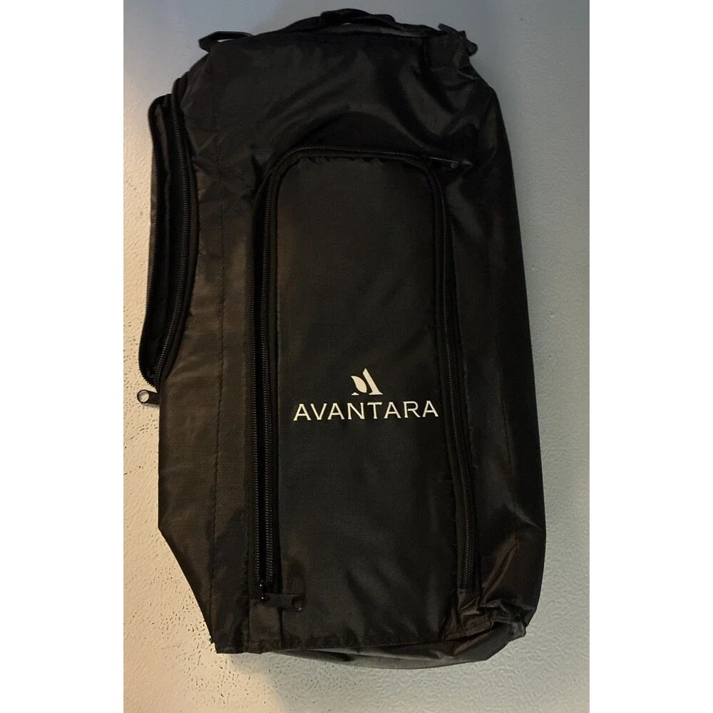 Insulated Food Bag Travel Food Tote Black Soft W/ Adjustable Strap Cold Packs L